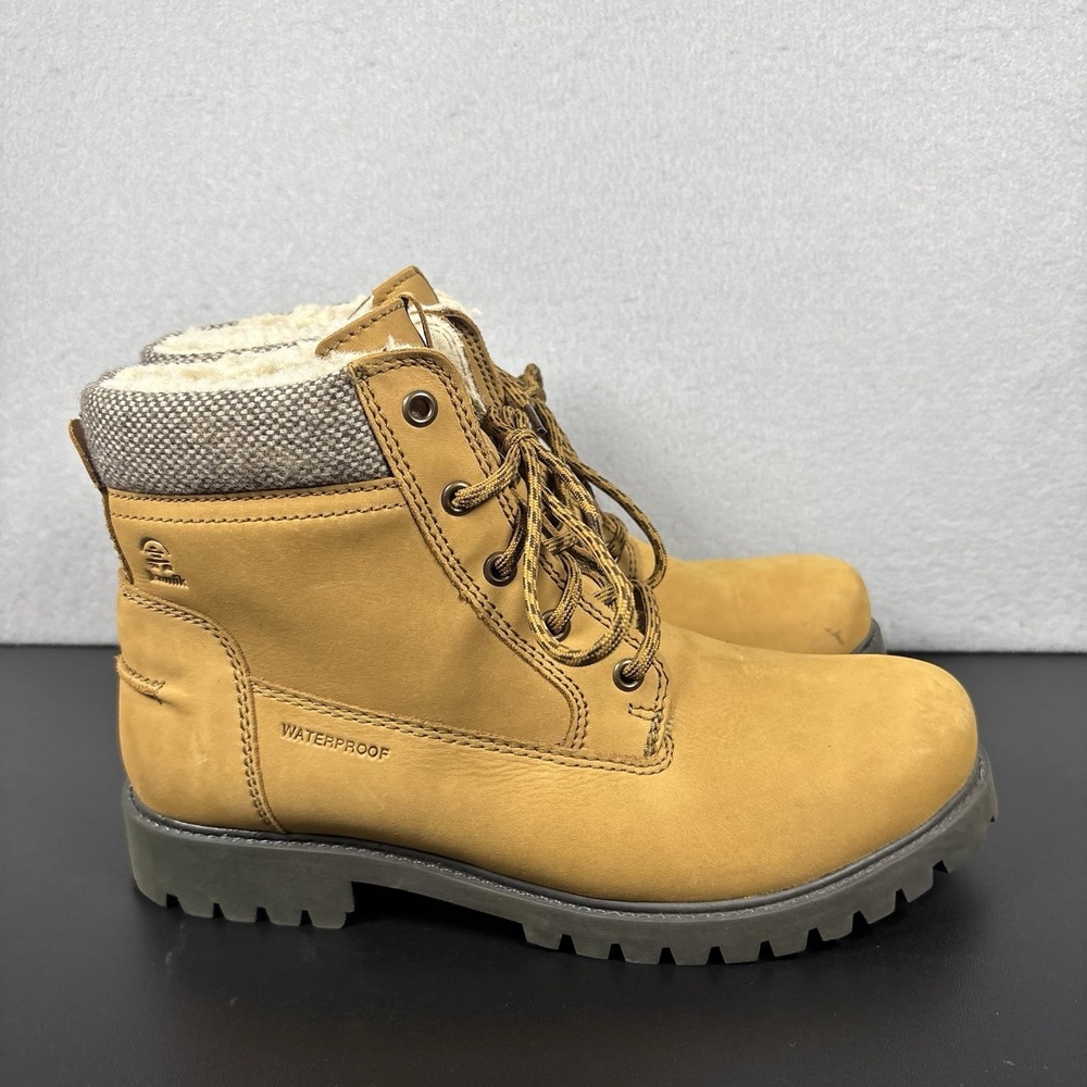 Kamik Women's Tan Waterproof Boots Tan Size 10 Faux Fur Lined Lace Up Shoes - Picture 2 of 11